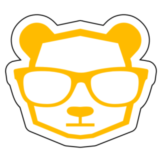 Intellectual Panda Wearing Glasses Sticker (Yellow)